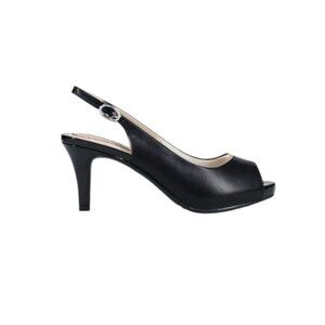 Naturalizer Ideal Slingback Peep Toe Heels Black Leather 6.5